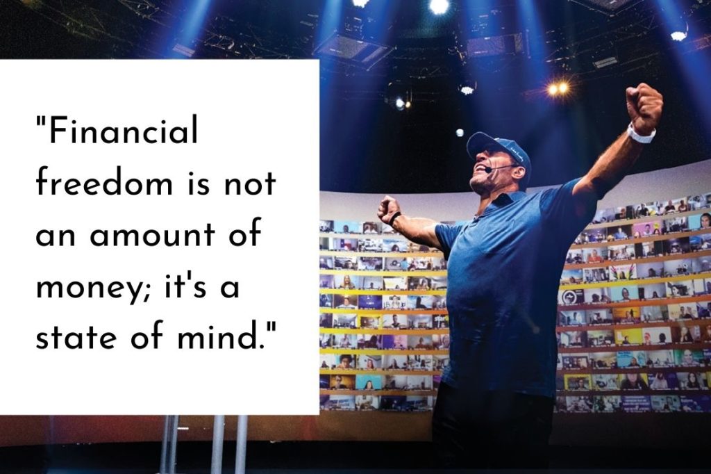 "La libertad financiera no es una cantidad de dinero;  es un estado de ánimo."