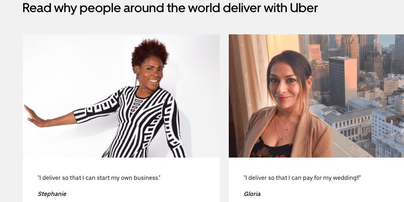 Testimonios de conductores de UberEats