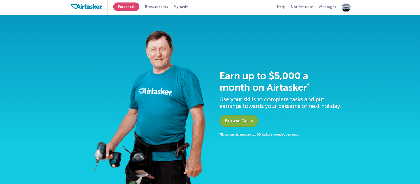 Sitio web de Airtasker