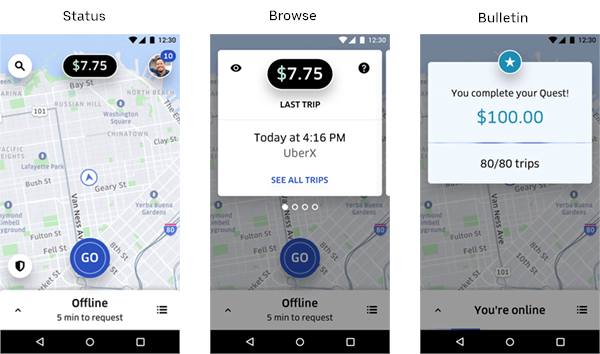 Rastreador de ganancias en la aplicación del conductor de Uber