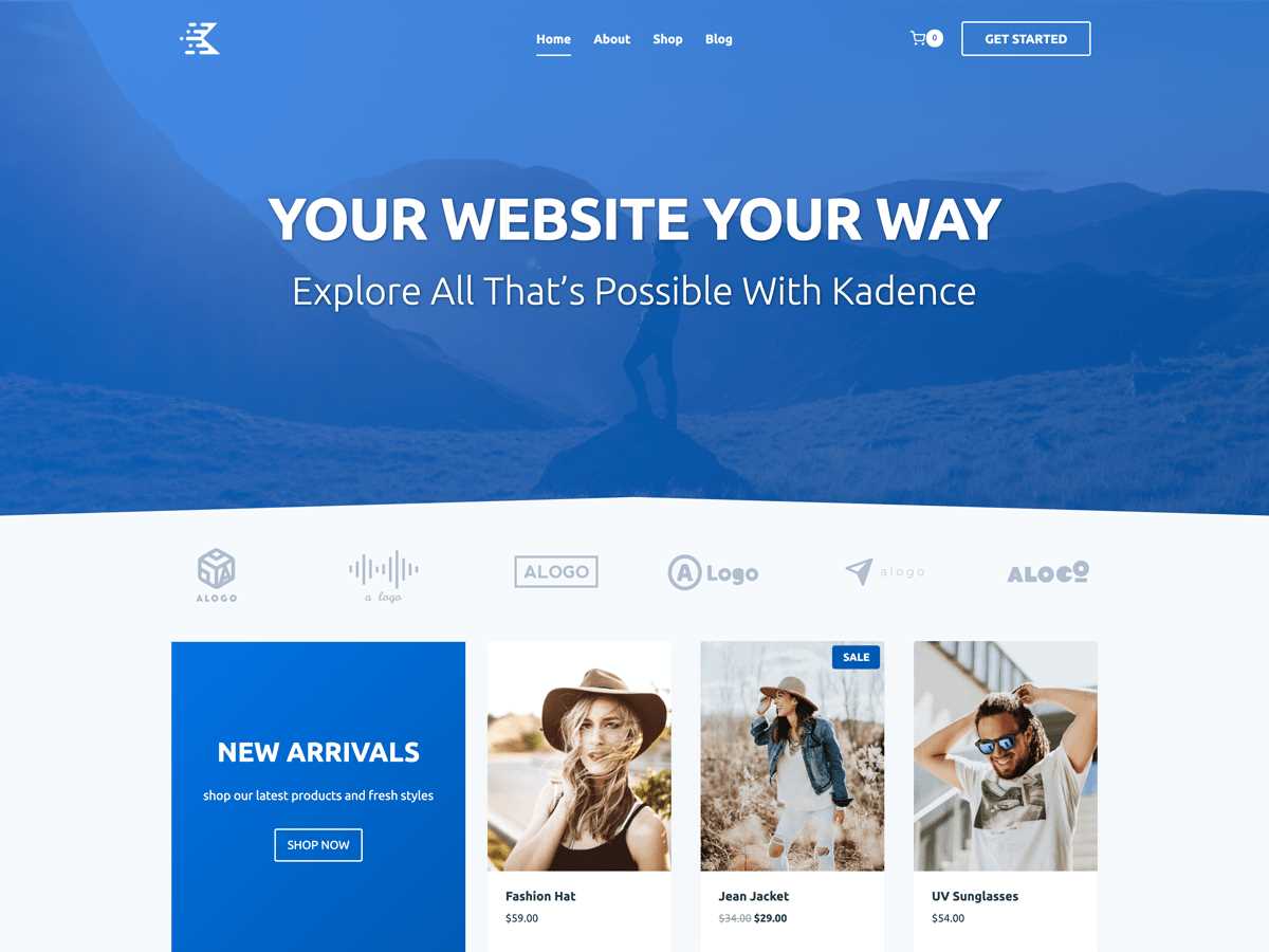 crear una página web -  Kadence
