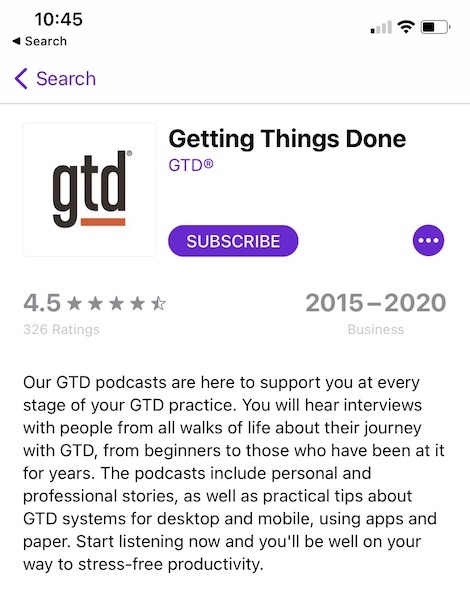 4 Podcasts de productividad Suscríbete Getting Things Done 2