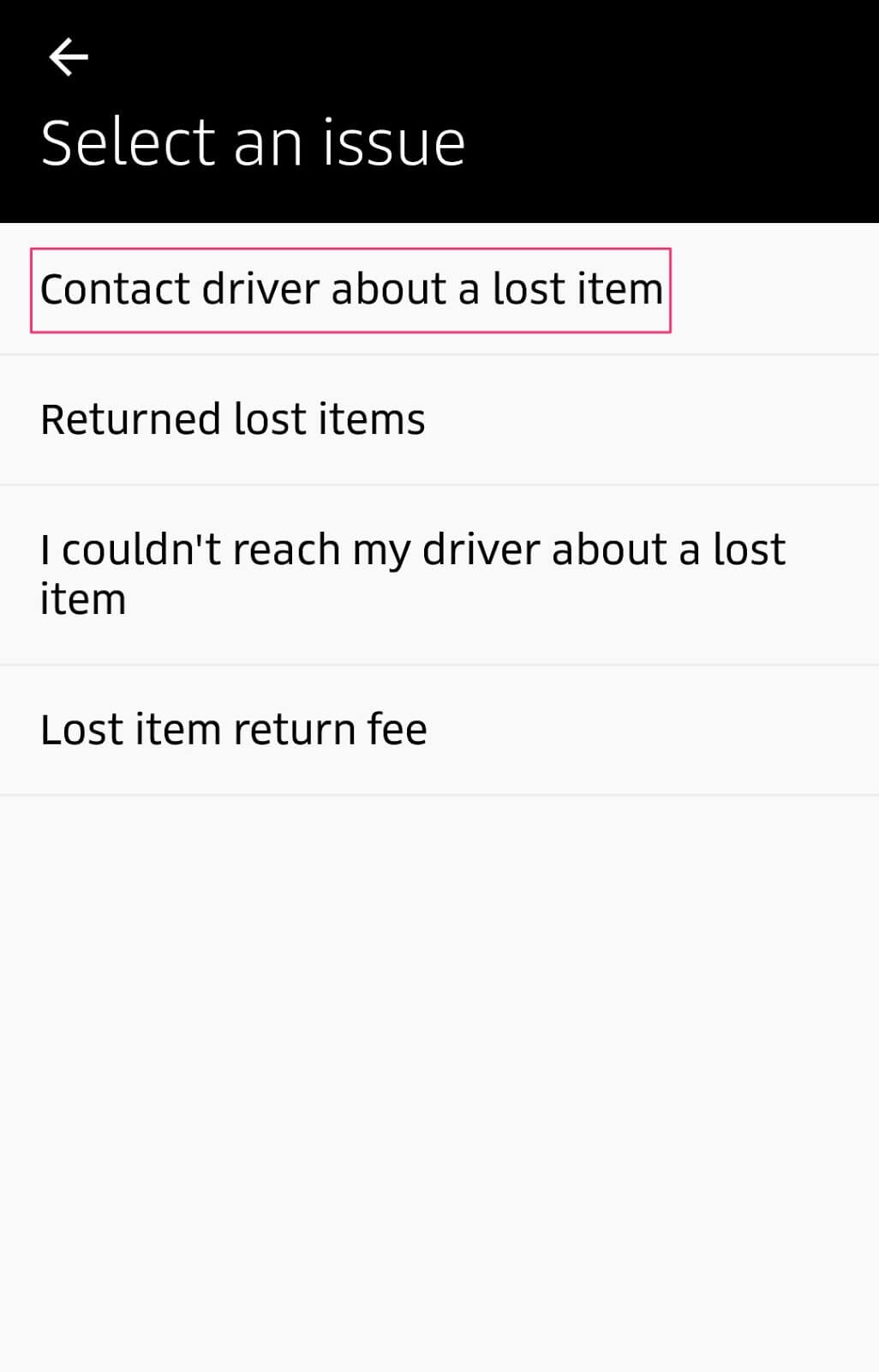 Uber Lost and Found: recupera algo que dejaste en un viaje en Uber