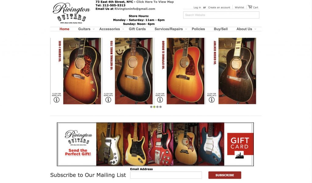 Los mejores lugares para vender guitarras-Rivington Guitars