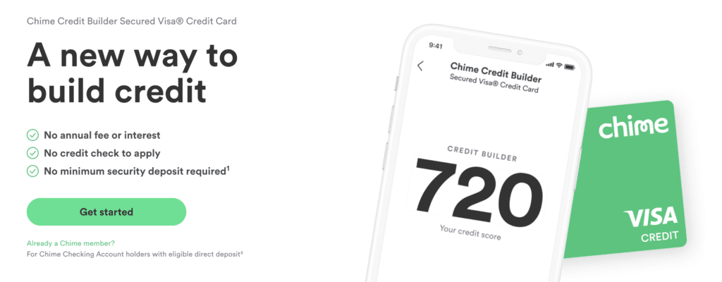 tarjeta de constructor de crédito chime
