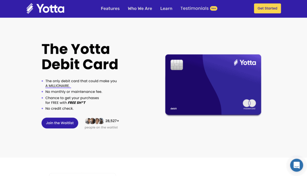 Tarjeta de débito Yotta