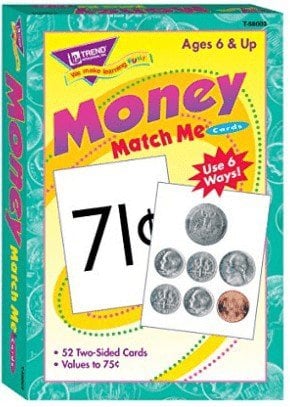 money match me cards to teach kids about money