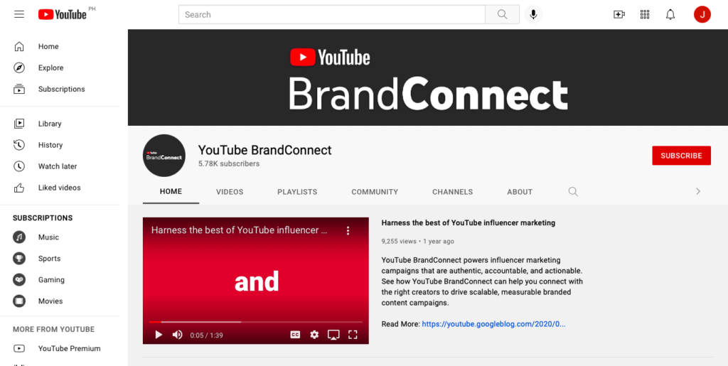 principales sitios web de redacción de reseñas-YouTube Brand Connect