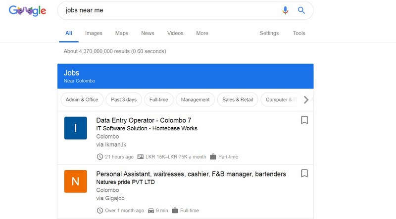 búsqueda de empleo en google