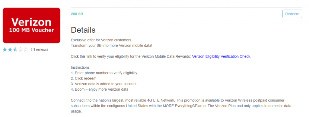 Swagbucks Verizon