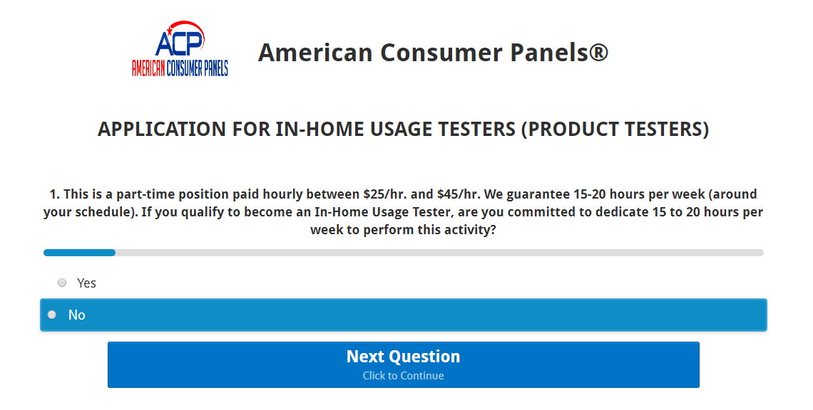 Formulario de aplicación de American Consumer Panels