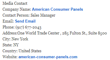 Dirección de American Consumer Panels