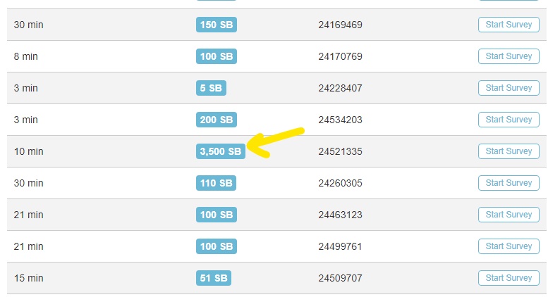 Encuestas disponibles en Swagbucks