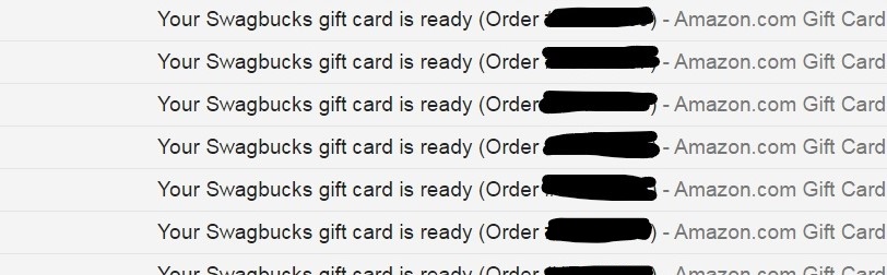 Tarjeta de regalo de Amazon obtenida a través de Swagbucks