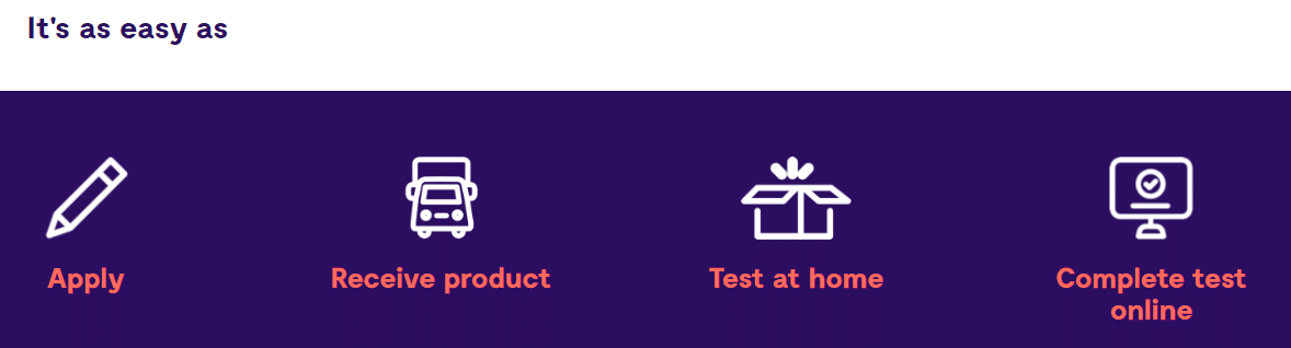 Sección de pruebas de Home Tester Club