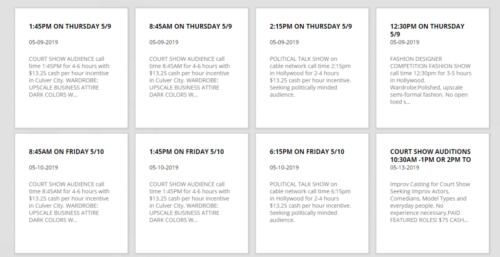 Ofertas de trabajo para público en StandingRoomOnly.Tv