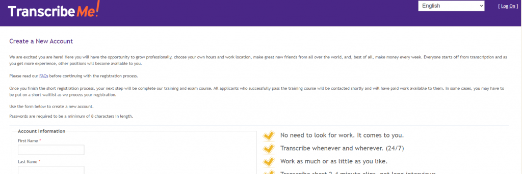 Perfil de TranscribeMe